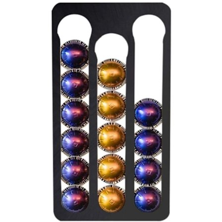 Kaffepodsställ för Vertuo-kapslar, förvaringsställ för kaffekapslar, kapacitet: 17, svart