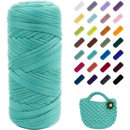 400g Elastisk Stof Garn til Strikning af T-shirt, Tykt Hæklegarn, til Hækling af Tasker/Kurve/Tæpper, DIY Håndværk