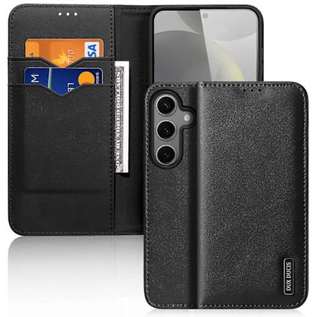 Til Samsung Galaxy S25 Deksel DUX DUCIS Hivo-serien Kuskinn RFID-blokkering Lommebok Stativ Flip-deksel