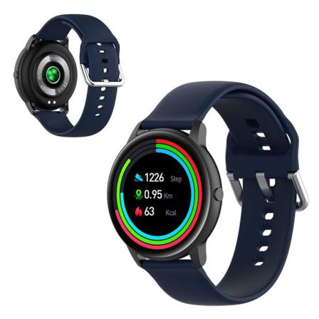 22mm Universal silikone sportsarmbånd - Midnatsblå / Størrelse: L Green