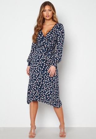 Happy Holly Penelope Highlow Dress Blue / Floral Klær
