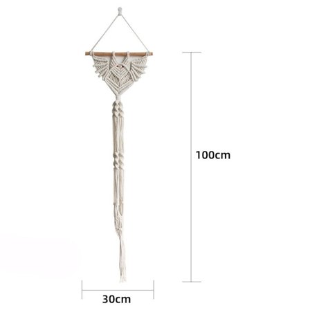 Macrame Planteophæng Hængende Planteholder SORT LANG LANG