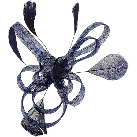 Bryllup Brude Fascinator Hårklemme Broche Nål Hårtilbehør (Navy Blå)