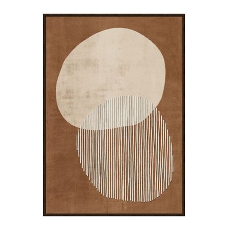 Konveks lærredskunst – 60x90 cm, terrakotta og beige