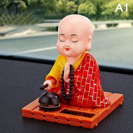 Soldriven Leksak Buddhistisk Munk Figur Dansande Gungande Figur Modell Leksak Instrumentbräda