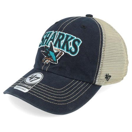 47 Brand - NHL Black trucker Czapka Z Daszkiem - San Jose Sharks Tuscaloosa Clean Up Dad Cap Vintage Black/Beige Trucker @ Hatstore