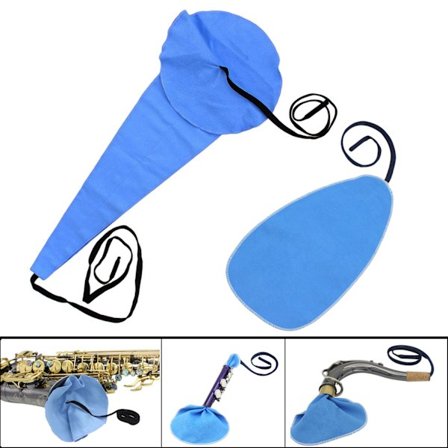 Vedlikeholdssett for saksofon, 2 rengjøringskluter for å fjerne vann og smuss på innsiden