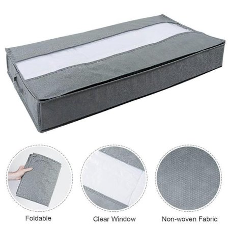 90 litran sängynaluslaatikko - Peitteen säilytyspussi PVC-ikkunalla [HK]