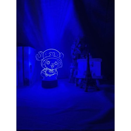 3D Natlys Tony Tony Chopper Figur USB Batteridrevet Natlys til Børn Børneværelses Dekoration Led Natlys One Piece Anime Lys Lampe 7 Farver