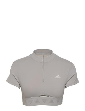 Crop Zip Tee W Grey Adidas Performance