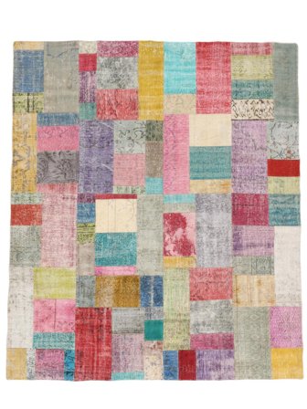Tapis Patchwork 255X300 Rouge/Gris Grand (Laine, Turquie)