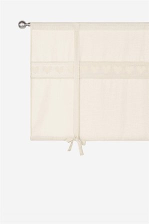 Cellbes of Sweden - Hissgardin med spets - linnebeige - - 160 x 90 cm