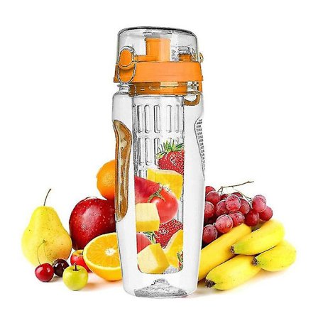 1000 ml BPA-fri plast frugtinfuser vandflaske med filter, lækagesikker sport vandretur camping drik shaker flaske