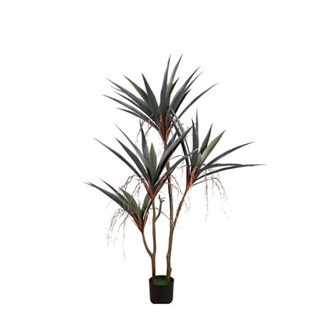 Gladiolus-tekopuu, 140 cm, vihreä PVC, musta ruukku