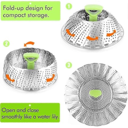 Køkkentilbehør Dampindsats i Rustfrit Stål Køkken Dampindsats til 18-28cm Gryder Uendeligt