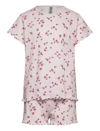 Pyjama Tee Shorts Set Aop Flow Purple Lindex