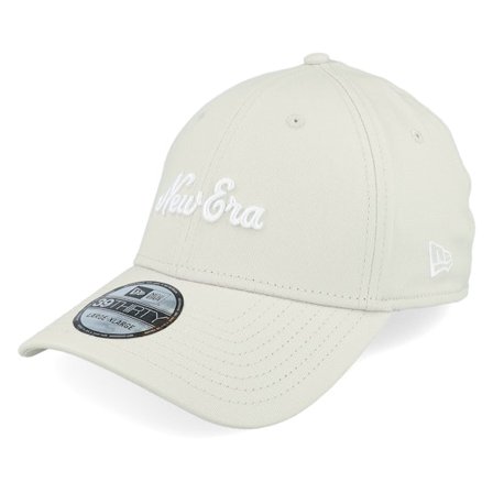 New Era - Beige flexfit Cap - Script 39THIRTY Stone/White Flexfit @ Hatstore