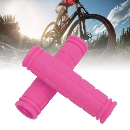 1 par gummi cykelhåndtag skridsikre styrgreb til mountainbike landevejsbycykel pink