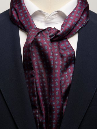 John Henric Men's Bordeauxroter Paisley-Schal Size Onesize