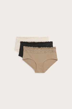 Kappahl | 3 kpl:n pakkaus hipstereitä | Beige