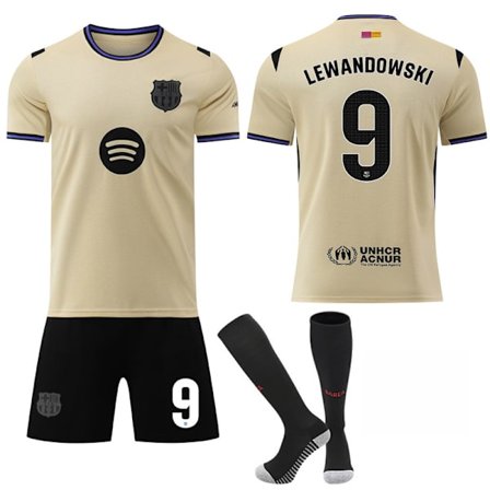 25-26 FC Barcelona Bortedrakt NR.9 LEWANDOWSKI Trøyer Barn Voksen Fotballutstyr Med Sokker