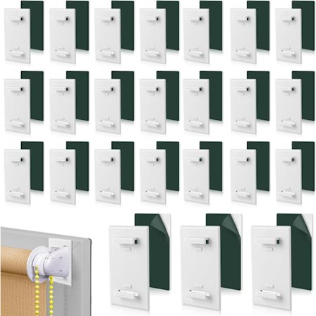 Selvklebende støtte for persienner, persiennefeste uten boring, 24 stk. korte lim for klemmfix 5,3x3,1 cm, klips-på-støtte for vanntette persienner