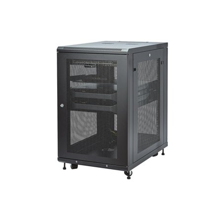 StarTech 18U Server Rack Cabinet, 4-Post Adjustable Depth (2" to 30") Network Equipment Rack Enclosure w/Casters/Cable Management/Shelf/Locking Dell