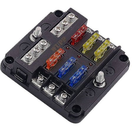12 Volt Sikringsboks, Vanntett Båtsikringspanel Med LED-varsellampe Fuktsikker Deksel