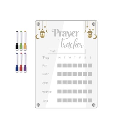 Ukekalenderplanlegger Akryl Magnetisk Kjøleskap Ramadan Måltidsplanlegger Memo Board