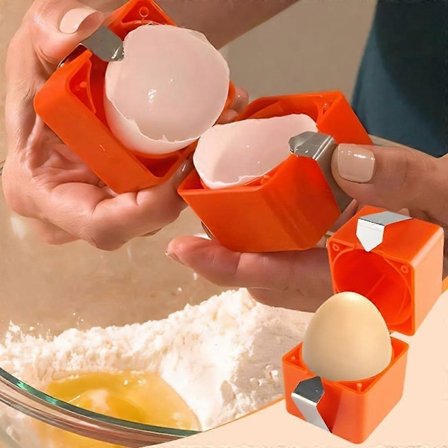 Æggeskalåbner til hårdkogte æg, æggeskræller værktøj håndholdt æggetopper skæreværktøj nem æggeknækker værktøj æggeskærer til rå og hårdkogte æg (FMY)