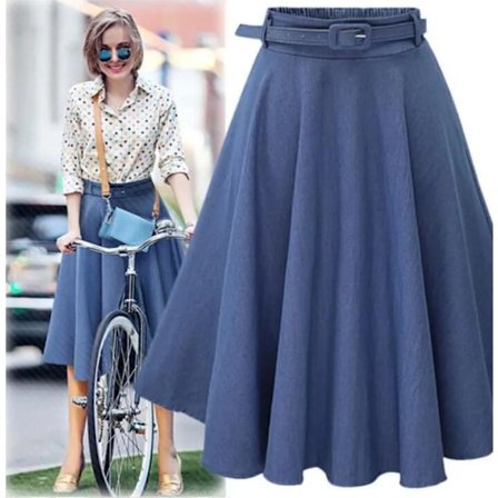 Naisten Vintage Korkeavyötäröinen A-Linjainen Leventävä Midi-Hame