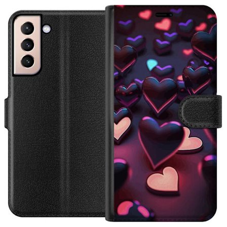 Kompatibelt Lommeboketui til Samsung Samsung Galaxy S21 Midnattshjerter