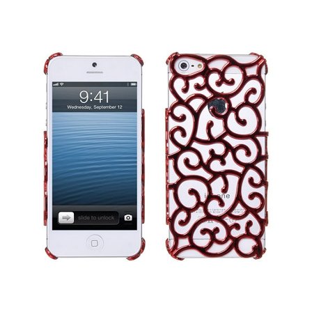 Mönstrat Baksideskal till Apple iPhone 5/5S/SE (Röd)