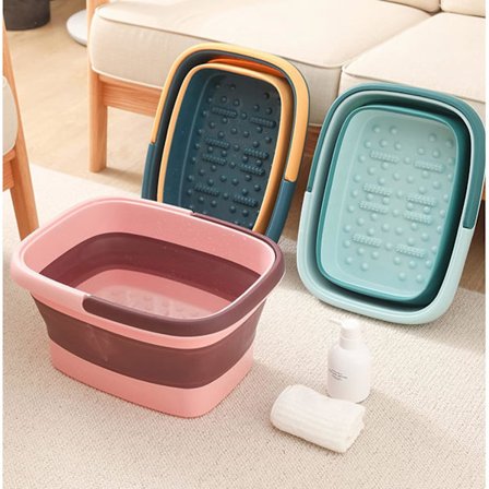 Fällbar Fotbad med Massage, Vikbar Pedikyrbalja, Stor Porta