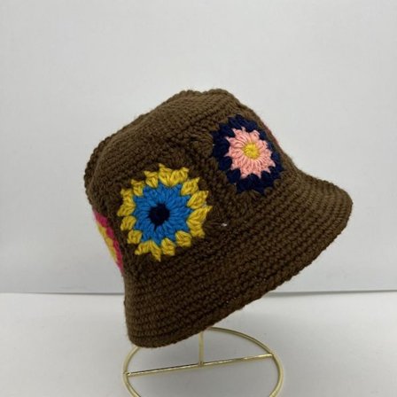 Flower Knitted Fisherman Hat Håndstrikket Hollow Flower Hat
