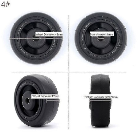 1 stk. drejelige hjul i plastik, roterende hjul til bagage, udskiftningshjul til kufferter - del 4