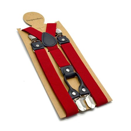 120 cm Svarta Hängslen för Män Justerbara Elastiska Herrhängslen med 4 Clips