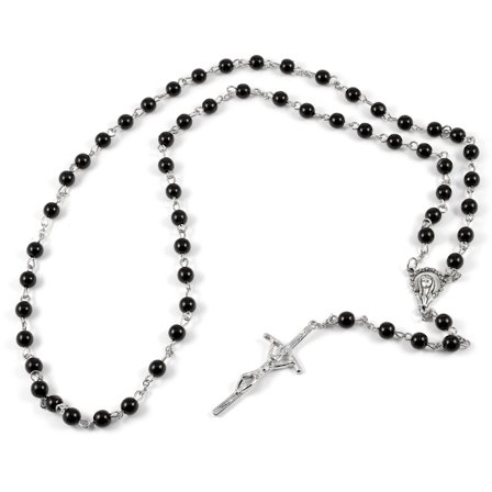 Black Rosary Necklace for Men - Rosaries