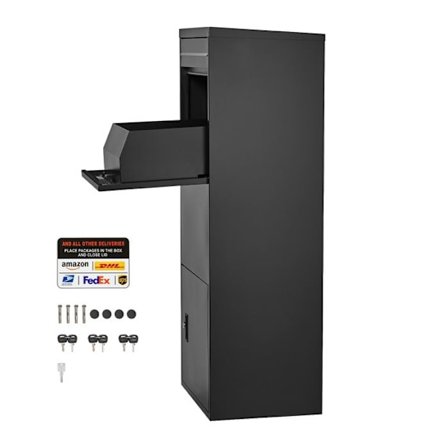 Brevlåda - DUOKU - Säker - Galvaniserat Stål - Svart - 120 cm