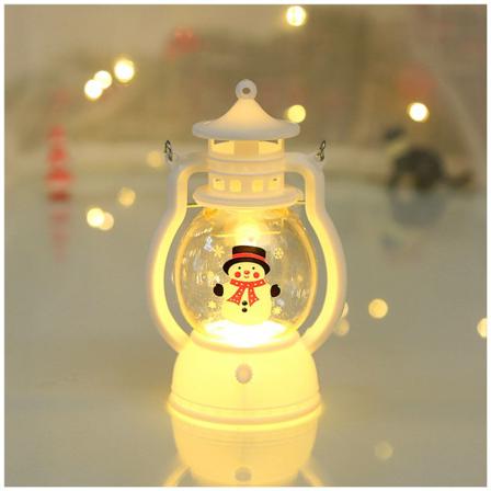 Retro Flameless Mini Jul Lykta Bord Mittpunkt Led Lantern Xmas Dekor