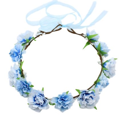 5 kpl Korean versio vasemman korvan elegantti kukka helmi rintaneula roikkuva korva pää kukka puhdas käsintehty pääkoru (sininen)