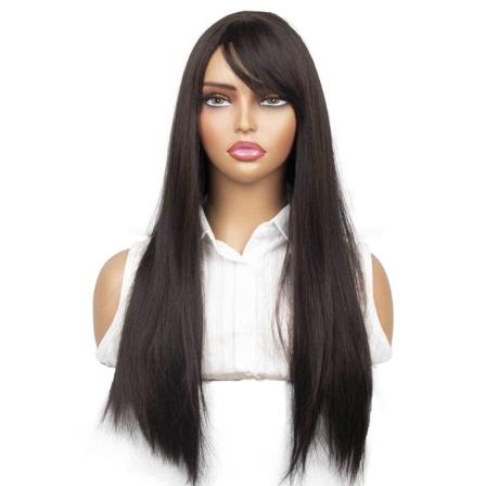 Kort hår peruk för svarta människor, limfri hårfäste med spets