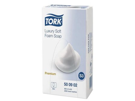 TORK Skumtvål, Premium Luxury S3, patron, 800 ml, genomskinlig - Lyreco - Städ och hygien - Tvål och hygien - Hygiensystem - Tork