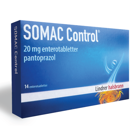 Somac Control 20 mg enterotabletter, 14 stk.