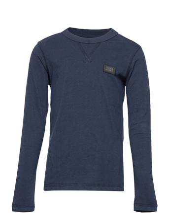 Jcoclassic Waffle Badge Tee Ls Jnr Langærmet T-shirt Blå Jack & J S