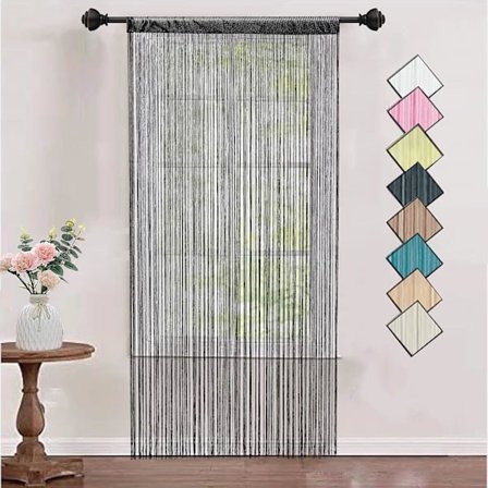 95x200cm Svarta Gardiner för Flickrum Skira Gardiner Badrumstillbehör Myggnät för Altandörrar