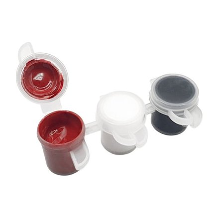 Målarfärg i burk för barn svart och vitt 3 stycken