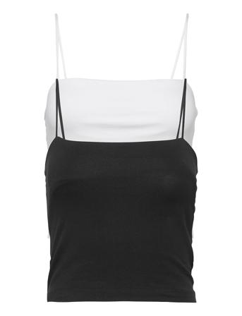 2-Pack Scarlet Singlet Top Ærmeløs Top Sort Gina Tricot