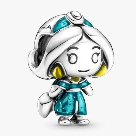 Pandora Disney -sarja "Aladdin" Prinsessa Jasmine Sterlinghopea Riipuskoru 799507C01, Sisältää Alkuperäisen Laatikon