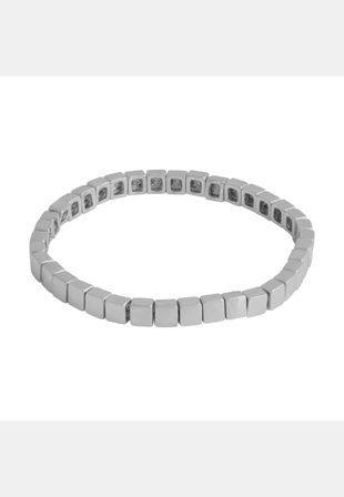 SNÖ of Sweden Brick Small Elastic Brace Armband Dam Silver ONESIZE